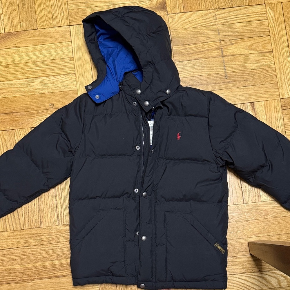 Ralph Lauren Black and Blue Kids Puffer Jacket